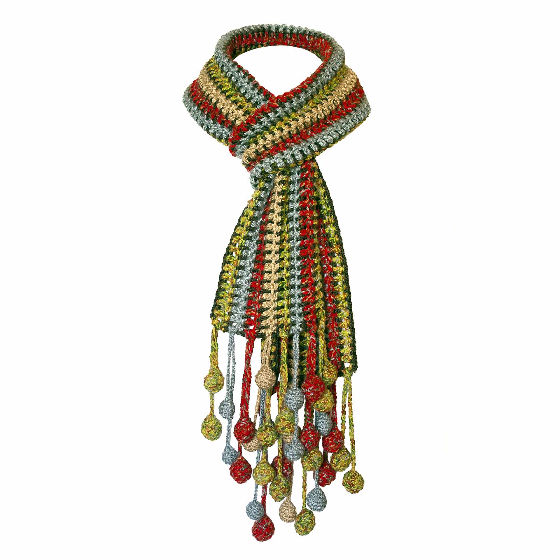 Striped-knitted-woollen-scarf-isolated-on-white